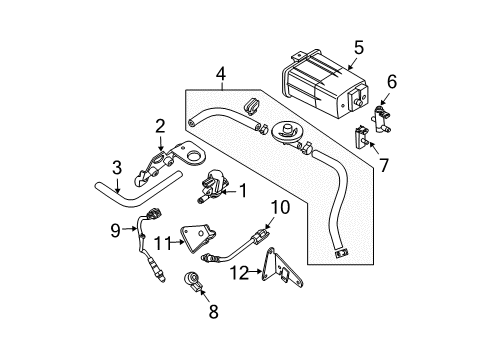 2009 Nissan Titan Emission Components CANISTER Assembly-EVAPORATION Diagram for 14950-ZR00B