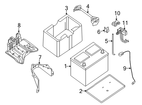 2006 Nissan Quest Battery, Wiring Harness Cover-Connector Diagram for 24345-79901