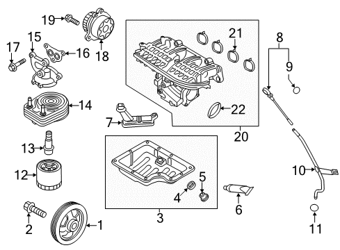 2019 Hyundai Elantra Filters Oil Level Gauge Rod Assembly Diagram for 26611-03801