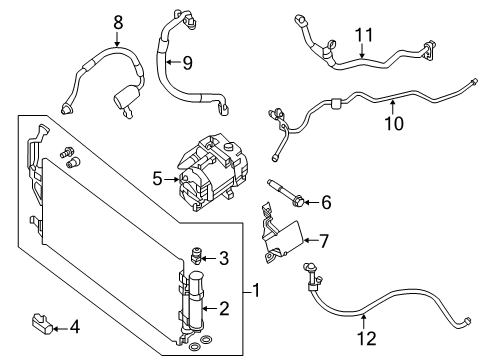 2022 Nissan LEAF A/C Condenser, Compressor & Lines Hose Flexible, High Diagram for 92490-6WK0A