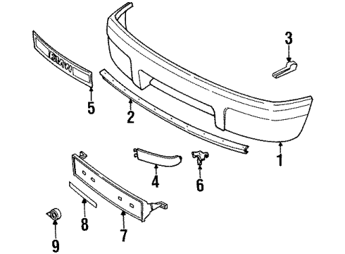 1994 BMW 850CSi Front Bumper Support Diagram for 51112252019