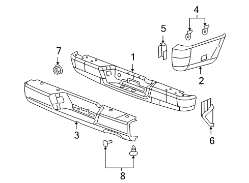 2005 Dodge Ram 1500 Rear Bumper Bracket-Front Bumper Side Diagram for 5029480AC