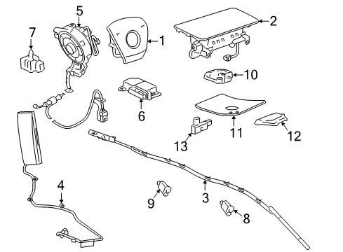 2011 Chevrolet Avalanche Air Bag Components Head Air Bag Diagram for 84190850