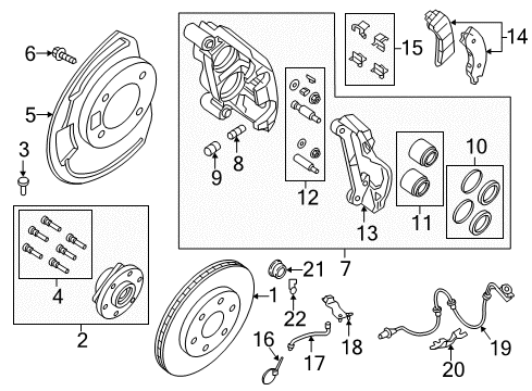 2017 Nissan Titan Brake Components Rear Brake Pads Kit Diagram for D4060-EZ60A