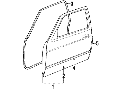 1990 Chevrolet S10 Door & Components Molding Pkg, Door Edge, Stainless Diagram for 997461