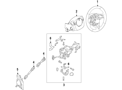 2017 Infiniti Q50 Steering Column & Wheel, Steering Gear & Linkage Control Unit Assy-Eps W/Motor Diagram for 48811-6HA1A