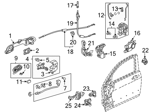 2005 Acura TSX Front Door Switch Assembly Diagram for 35750-SEC-306