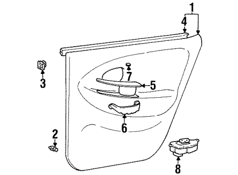 1998 Hyundai Elantra Rear Door Weatherstrip-Rear Door Belt Inside RH Diagram for 83241-29000