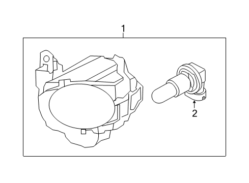 2018 Kia Soul Bulbs Front Fog Lamp Assembly, Right Diagram for 92202B2600