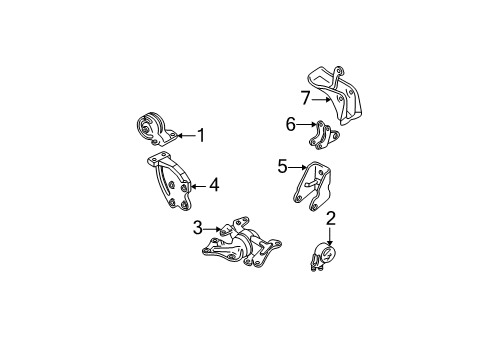 2006 Ford Focus Engine & Trans Mounting Rear Insulator Diagram for 5S4Z-6068-AA