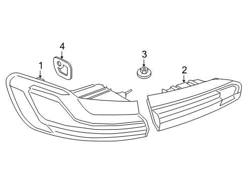 2021 BMW X4 Combination Lamps Rear Light In Trunk Lid, Right Diagram for 63217433800