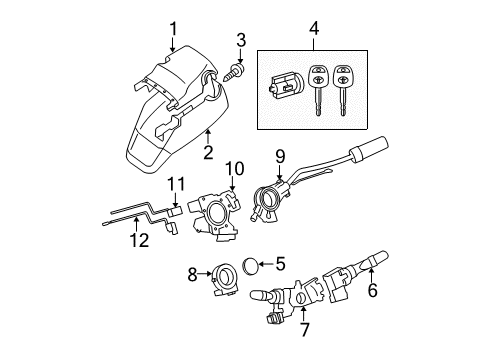 2009 Toyota Tundra Shroud, Switches & Levers Gear Shift Assembly Diagram for 33055-34010