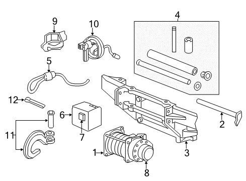 2014 Ram 3500 Electrical Components - Front Bumper Roller Pk-WINCH Diagram for 5143198AA