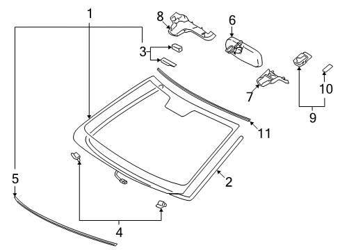 2010 Lexus LS600h Wiper & Washer Components Mirror Assy, Inner Rear View Diagram for 87810-0W410