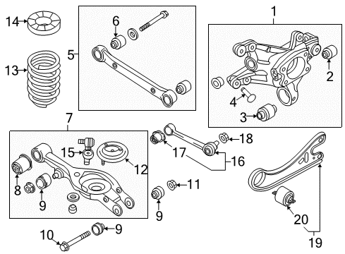 2014 Hyundai Azera Rear Suspension Components, Lower Control Arm, Upper Control Arm, Stabilizer Bar Bolt Diagram for 52755-3Q000