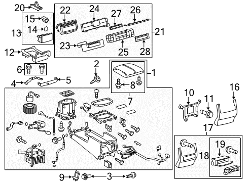 2008 Lexus LX570 A/C & Heater Control Units Damper Bolt Diagram for 90119-A0120