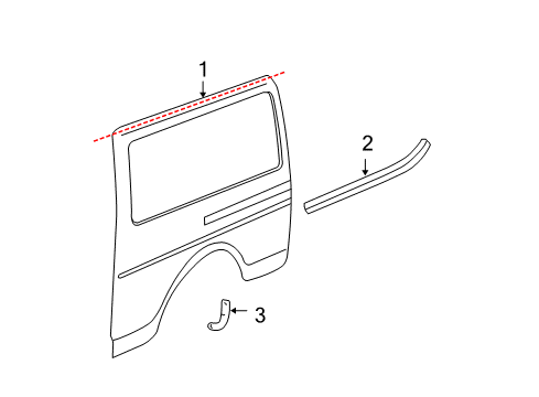 2017 Chevrolet Express 3500 Side Panel & Components, Exterior Trim Side Panel Diagram for 15025822