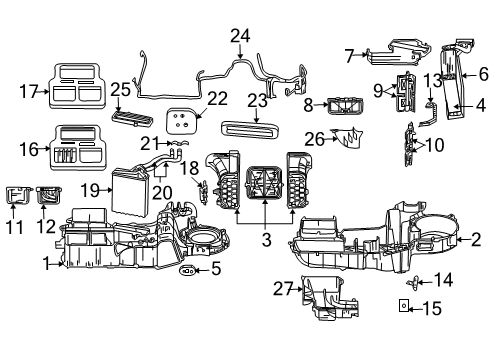 2004 Dodge Durango Air Conditioner Line-A/C Suction & Discharge Diagram for 55056208AB