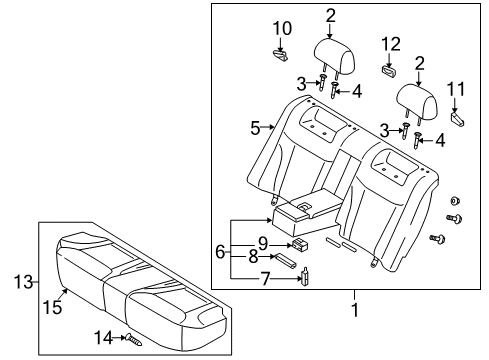 2004 Kia Amanti Rear Seat Components WEBBG Guide-Rear Seat Diagram for 894103F000LK