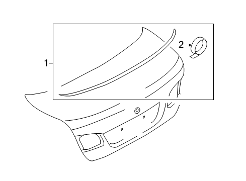 2013 BMW 550i Rear Spoiler Primed Rear Spoiler Diagram for 51628049268