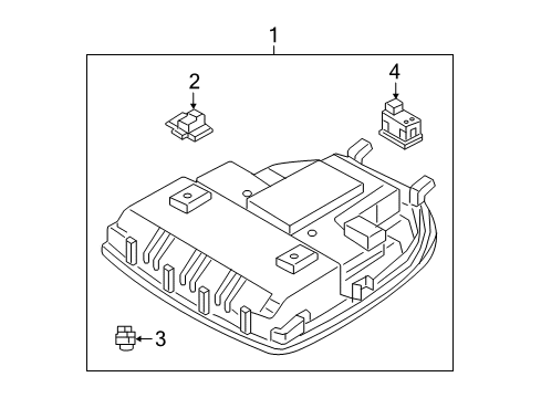 2020 Genesis G80 Overhead Console Overhead Console Lamp Assembly Diagram for 92800-B1520-SG2