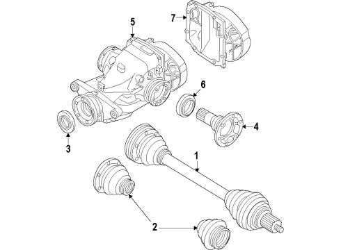 2016 BMW M5 Rear Axle, Differential, Drive Axles, Propeller Shaft Centre Mount, Propeller Shaft Diagram for 26122284496