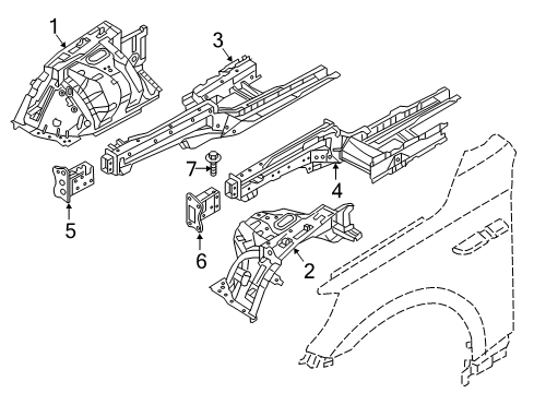 2015 Kia K900 Structural Components & Rails Panel Assembly-Fender Apron Diagram for 645023T200