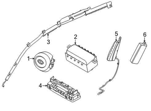 2021 Hyundai Sonata Air Bag Components SAB Module Assembly-RR, RH Diagram for 80640-L0000