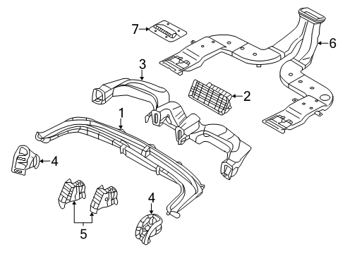 2014 Kia Sedona Ducts Nozzle Assembly-Defroster Diagram for 97350-4D000