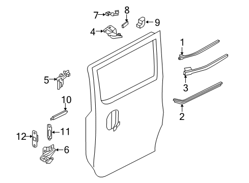 2019 Nissan NV200 Side Loading Door - Lock & Hardware Guide Rail Assy-Lower, LH Diagram for 74591-JX30A