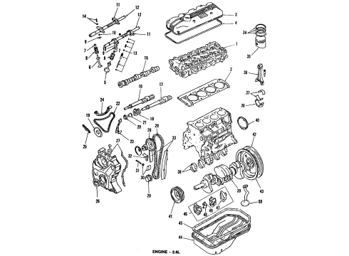 1989 Dodge Raider Engine & Trans Mounting Bracket E Ng Mounting ENGI Diagram for MB436331