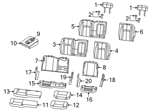 2016 Ram 2500 Rear Seat Components Panel-Close Out Diagram for 1RG74DX9AA