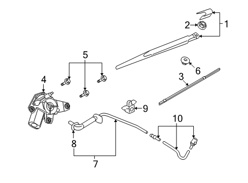 2010 Nissan Rogue Wiper & Washer Components Hose-Washer Diagram for 28975-JM01A