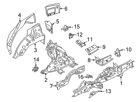 2020 BMW X6 Rear Floor & Rails WHEELHOUSING, REAR, OUTER SE Diagram for 41009498780