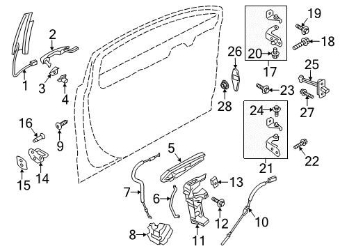 2015 Lincoln MKZ Front Door - Lock & Hardware Handle, Outside Diagram for GP5Z-5422404-AAPTM