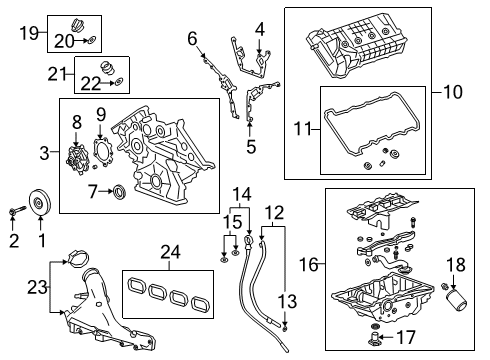 2019 Cadillac CT6 Cylinder Head & Valves, Camshaft & Timing, Variable Valve Timing, Oil Cooler, Oil Pan, Oil Pump, Balance Shafts, Crankshaft & Bearings, Pistons, Rings & Bearings, Engine Mounts Oil Tube Diagram for 12690680