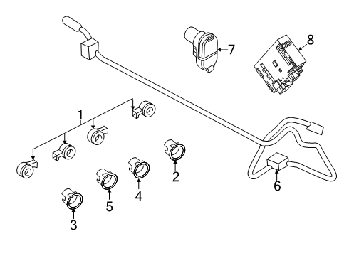 2020 Ford Ranger Parking Aid Retainer Diagram for KB3Z-15K861-BAPTM