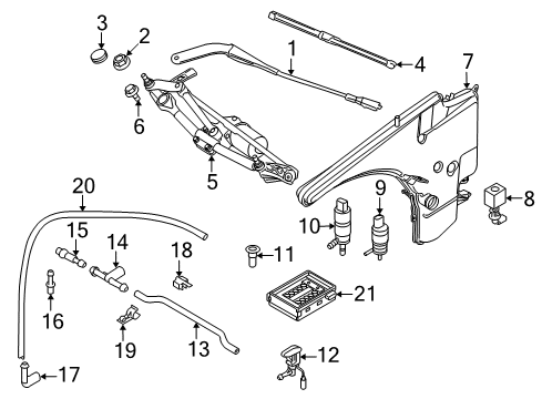 2008 BMW 135i Headlamp Washers/Wipers Nozzle Head, Left Diagram for 61677837309