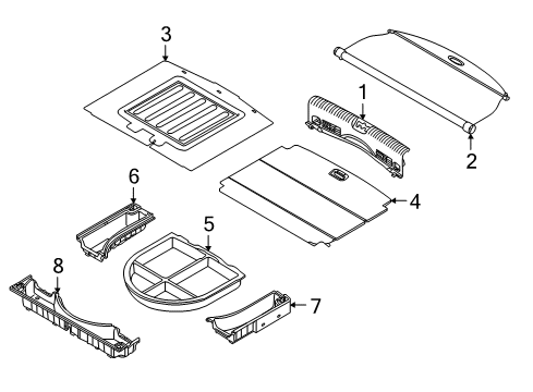 2021 Kia Niro Interior Trim - Rear Body Tray Assembly-Luggage Side Diagram for 85765G5100WK