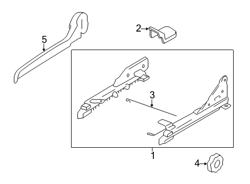 2001 Hyundai Accent Tracks & Components Cover-Front Seat Mounting Rear Outer LH Diagram for 88566-25000-SX