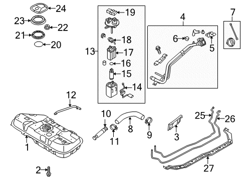 2011 Kia Forte Fuel Injection Injector Assembly-Fuel Diagram for 353102G200