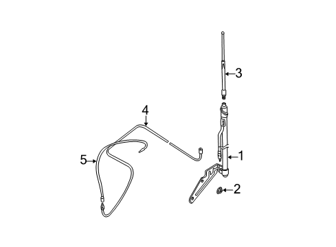 2004 Kia Sedona Antenna & Radio Feeder Assembly-Glass Antenna Diagram for 0K53G66940A