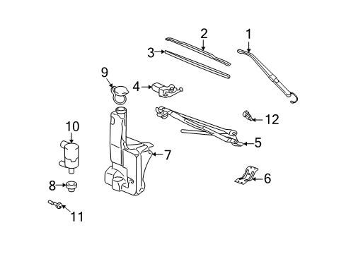 2009 Hummer H2 Wiper & Washer Components Front Blade Diagram for 15060730