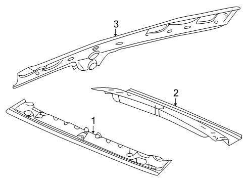 2011 Acura ZDX Roof & Components Rail Complete, Rear Roof Diagram for 62130-SZN-305ZZ