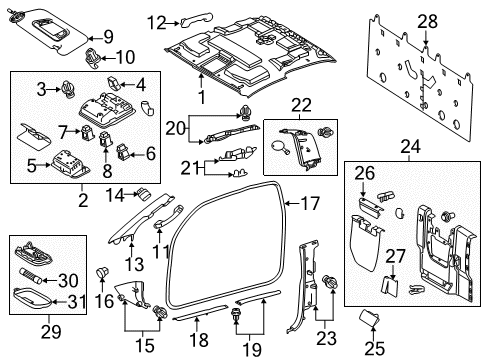 2016 Toyota Tacoma Interior Trim - Cab Dome Lamp Lens Diagram for 81241-AA020