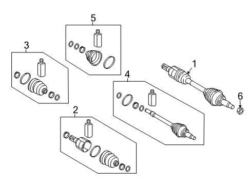 2020 Hyundai Ioniq Drive Axles - Front Boot Kit-Diff Side Diagram for 495A5-G7050