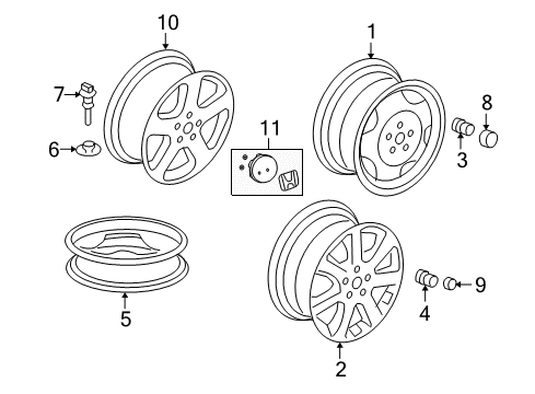 2011 Honda CR-V Alloy Wheels, Covers & Trim Disk, Aluminum Wheel (17X6 1/2J) (Tpms) (Enkei) Diagram for 42700-SWA-A71