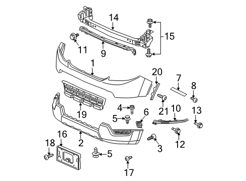 2011 Honda Element Front Bumper Bolt-Washer (6X18) Diagram for 90109-SFE-000