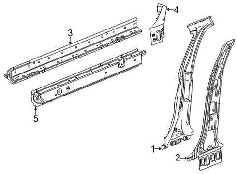 2022 Chevrolet Trailblazer Center Pillar & Rocker Rocker Reinforcement Diagram for 42741518