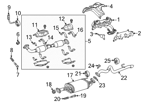 2010 Toyota 4Runner Exhaust Components, Exhaust Manifold Manifold Gasket Diagram for 17173-31050